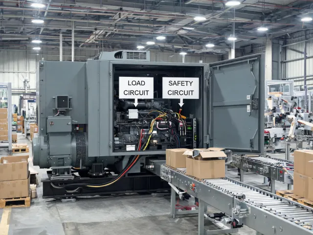 Packaging facility standby generator panel